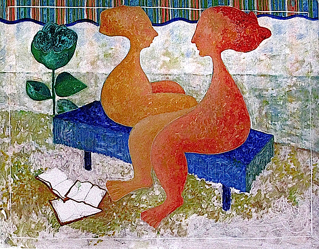 CERIMONIA DELLA LETTURA - olio su tavola - cm 120x90