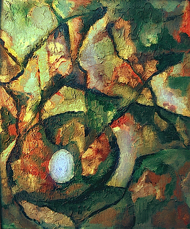 PIATTO CON UOVO - olio su tela - cm.40x50