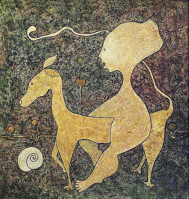 RITO DEL CANE - olio su tavola - cm. 90x90